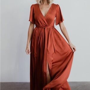 Chic Terracotta Maxi Dress